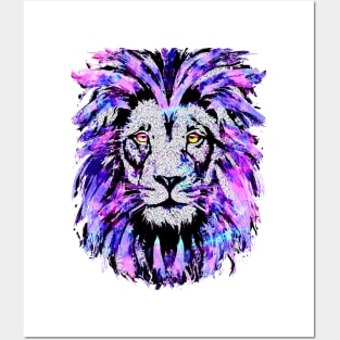 Pink Lion Artwork - Purple Lion - Wildlife - Big Cat Posters and Art